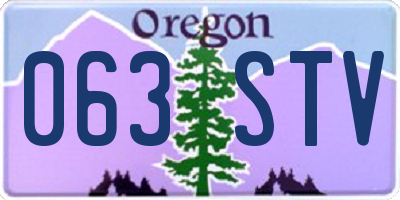 OR license plate 063STV