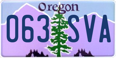 OR license plate 063SVA