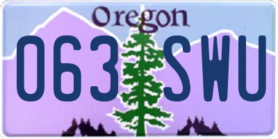 OR license plate 063SWU