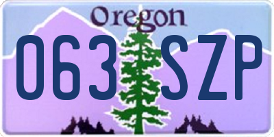 OR license plate 063SZP