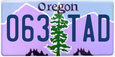 OR license plate 063TAD