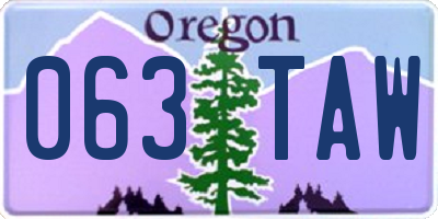 OR license plate 063TAW