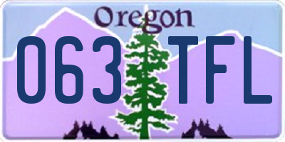 OR license plate 063TFL