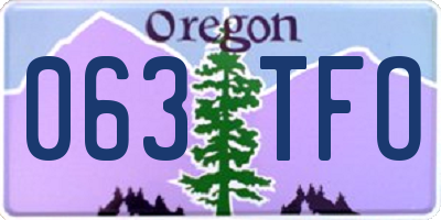 OR license plate 063TFO