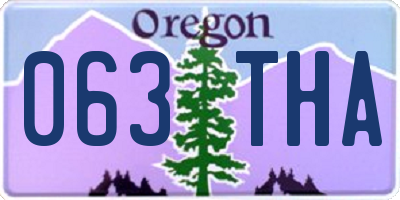 OR license plate 063THA
