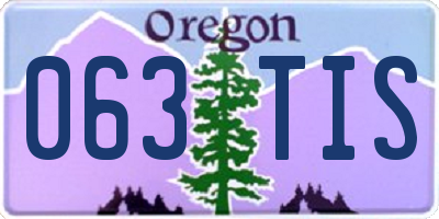 OR license plate 063TIS