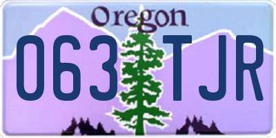 OR license plate 063TJR
