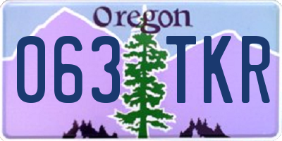 OR license plate 063TKR