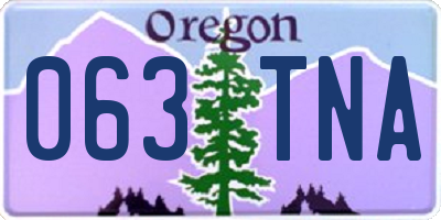 OR license plate 063TNA