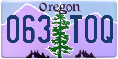 OR license plate 063TOQ