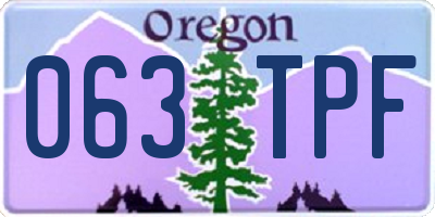 OR license plate 063TPF