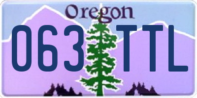OR license plate 063TTL