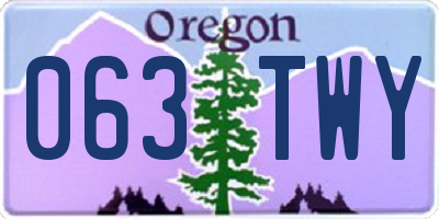 OR license plate 063TWY