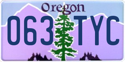 OR license plate 063TYC