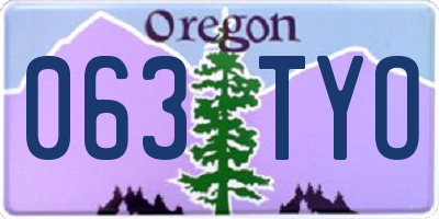 OR license plate 063TYO