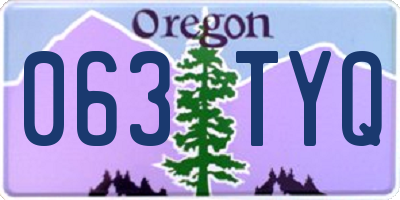 OR license plate 063TYQ
