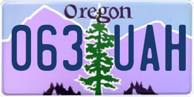 OR license plate 063UAH