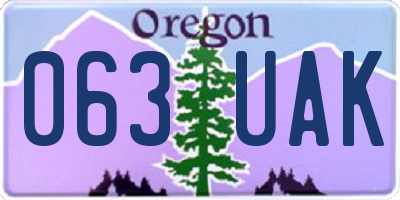 OR license plate 063UAK