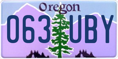OR license plate 063UBY