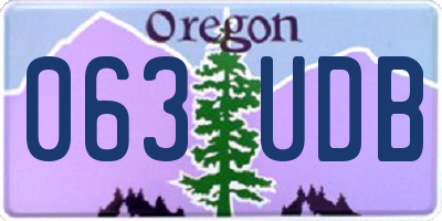 OR license plate 063UDB