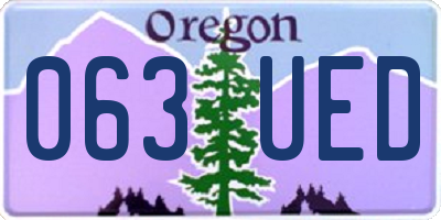 OR license plate 063UED