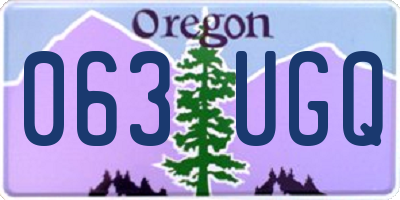 OR license plate 063UGQ