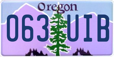 OR license plate 063UIB