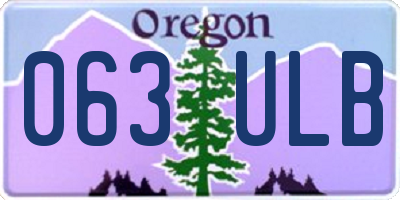 OR license plate 063ULB