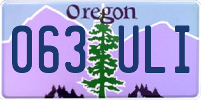 OR license plate 063ULI