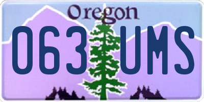 OR license plate 063UMS