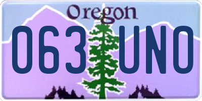 OR license plate 063UNO