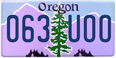 OR license plate 063UOO