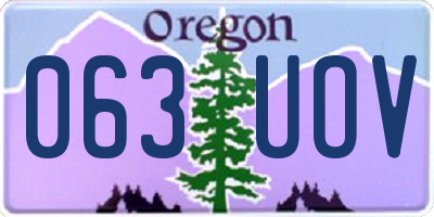 OR license plate 063UOV
