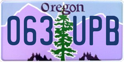 OR license plate 063UPB