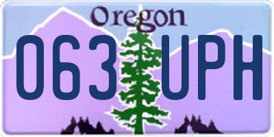 OR license plate 063UPH