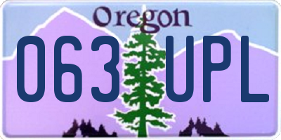 OR license plate 063UPL
