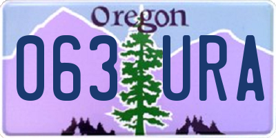 OR license plate 063URA