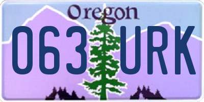 OR license plate 063URK