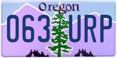 OR license plate 063URP