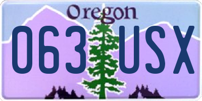 OR license plate 063USX