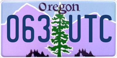 OR license plate 063UTC