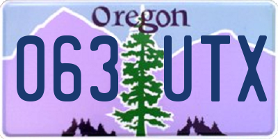 OR license plate 063UTX