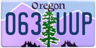 OR license plate 063UUP