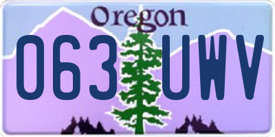 OR license plate 063UWV