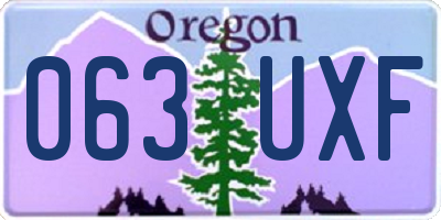 OR license plate 063UXF