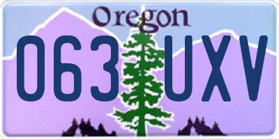 OR license plate 063UXV