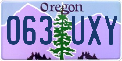 OR license plate 063UXY