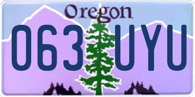 OR license plate 063UYU