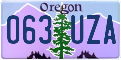 OR license plate 063UZA