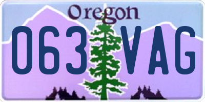 OR license plate 063VAG